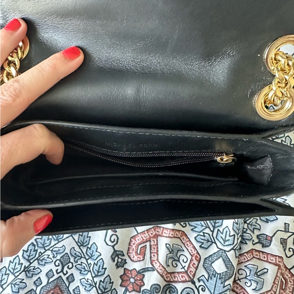 Michael Kors Black and Gold Sloan Editor- Adjustable Crossbody/Shoulder Bag - Picture 3 of 9